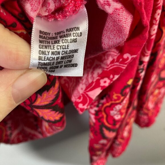 New Directions Off Shoulder Floral Boho Tunic Bell Sleeve L Rayon - Picture 6 of 9